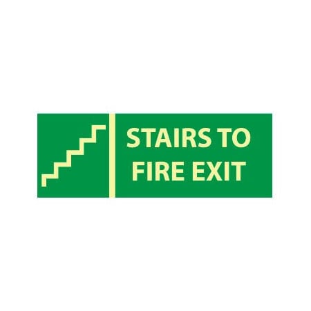 National Marker Co Glow Sign Rigid Plastic - Stairs To Exit GL320R